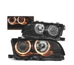 PHARES BMW E46 01-03 COUPÉ CABRIO ANGEL EYES FOND NOIR, Verzenden