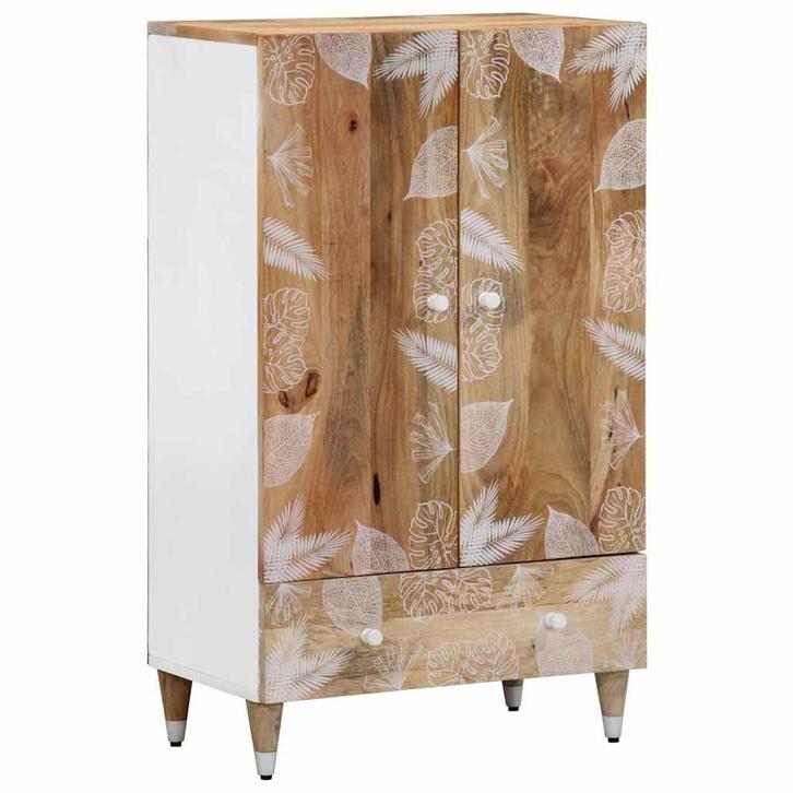vidaXL Hoge kast 60x33,5x100 cm massief mangohout, Huis en Inrichting, Woonaccessoires | Cd- en Dvd-rekken, Nieuw, Verzenden