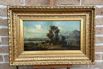 Hollandse School (XIX) - Herders en stad aan de rivier