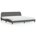 vidaXL Bed met matras Dover stof donkergrijs 200x200 cm, Huis en Inrichting, Verzenden, Nieuw