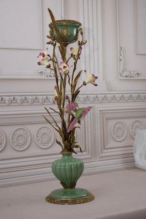 Kandelaber - Brons, Porselein - Prachtig stuk., Antiquités & Art, Art | Objets design