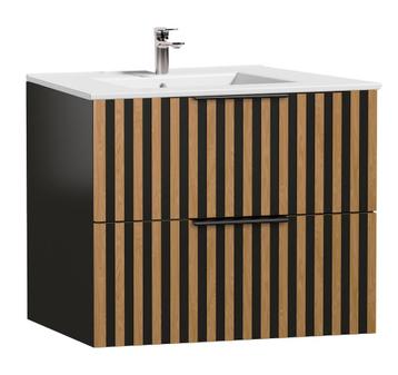 Badplaats Badkamermeubel Salida 60 cm -  Zwart met Eiken beschikbaar voor biedingen