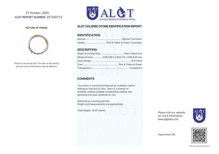 Zonder Minimumprijs - Halsketting Zilver - Tourmaline -, Handtassen en Accessoires, Kettingen