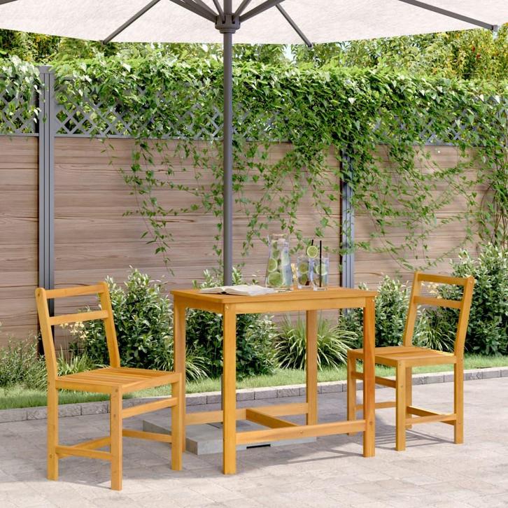 vidaXL 3-delige Balkonset massief acaciahout, Tuin en Terras, Tuinsets en Loungesets, Nieuw, Verzenden