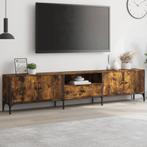 vidaXL Tv-meubel met lade 200x25x44 cm bewerkt hout gerookt, Huis en Inrichting, Verzenden, Nieuw
