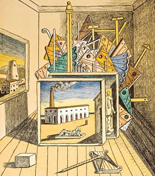 Giorgio De Chirico (1888-1978) - Interno metafisico, Antiek en Kunst, Antiek | Overige Antiek