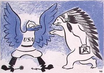Spotprent over communisme onder inheemse Amerikanen(?) beschikbaar voor biedingen