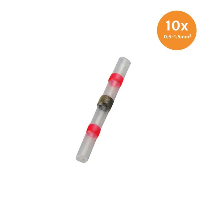 Soldeerhuls Waterdicht Rood (0.5-1.5mm) 10 stuks, Auto-onderdelen, Elektronica en Kabels, Nieuw, Ophalen of Verzenden