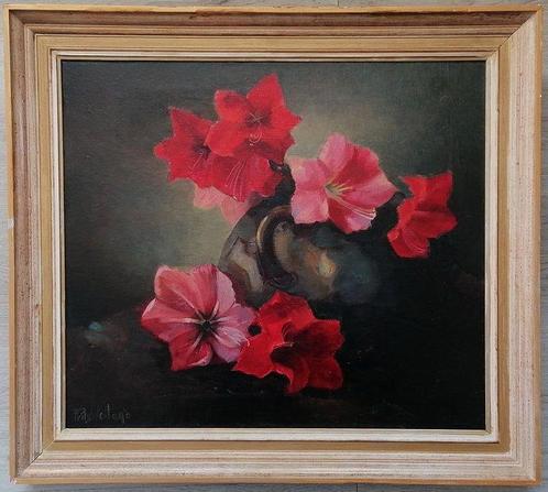 Frits Weiland (1888-1950) - Still life with red Amaryllis, Antiek en Kunst, Kunst | Schilderijen | Klassiek