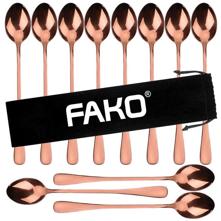 Fako Bijoux - 12 Lange Lepels - Latte Macchiato - Longdrink, Huis en Inrichting, Keuken | Bestek, Verzenden