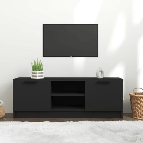 vidaXL Tv-meubel 102x35x36,5 cm bewerkt hout zwart, Huis en Inrichting, Kasten |Televisiemeubels, Nieuw, Verzenden