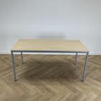 kantinetafel 160x80 cm,  licht eiken - grijs, Gebruikt, Bureau