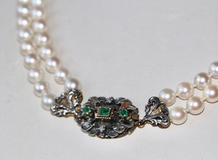 Handmade - Halsketting - 18 karaat Witgoud, Japanse, Handtassen en Accessoires, Kettingen