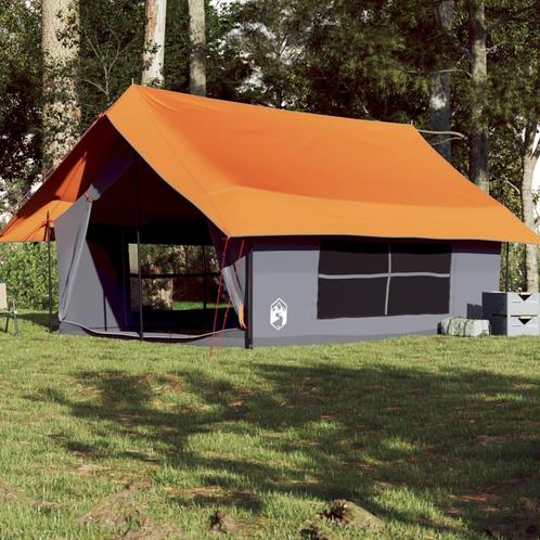 vidaXL Tent 5-persoons waterdicht grijs en oranje, Caravanes & Camping, Tentes, Envoi