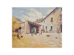 J. Pelegri (XX) - Farmhouse patio with chickens