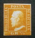 Italiaanse oude staten - Sicilië 1859 - 1/2 gr. feloranje II, Timbres & Monnaies, Timbres | Europe | Italie