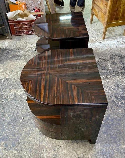 Nachtkastje - Chroom, Palissander - Paar nachtkastjes van, Antiek en Kunst, Kunst | Designobjecten