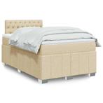 vidaXL Boxspring met matras stof crèmekleurig 120x200 cm, Verzenden, Nieuw