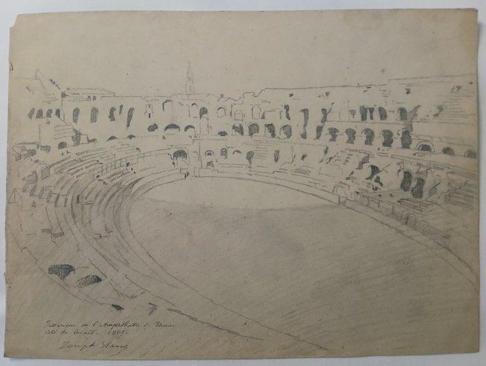 Joseph Blanc (1846-1904) - Nîmes - amphitheatre - Grand Tour, Antiquités & Art, Art | Peinture | Classique