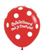 Ballonnen Communie Polka Dots Red 45cm 25st, Verzenden
