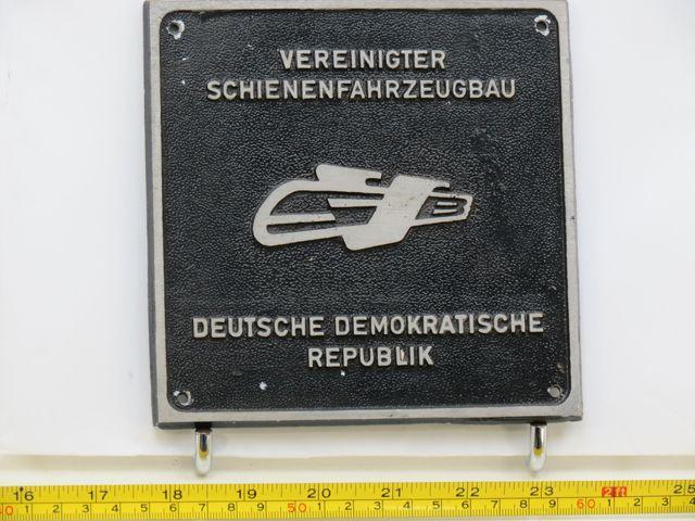 EisenbahnSchild Vereinigter Schienenfahrzeugbau Deutsche..., Collections, Trains & Trams, Enlèvement ou Envoi