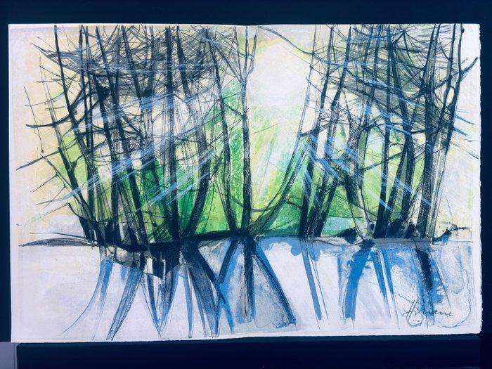 Camille Hilaire (1916-2004) - Soleil couchant sur LAndlau, Antiquités & Art, Antiquités | Autres Antiquités