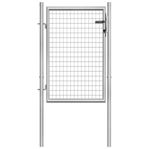 vidaXL Tuinpoort gegalvaniseerd staal 105x100 cm zilver, Tuin en Terras, Tuinpoorten, Nieuw, Verzenden