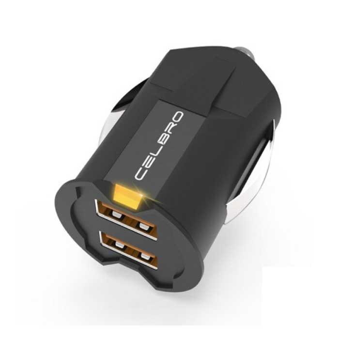Mini Autolader met 2 Poorten  2A - Dual Port Carcharger -, Telecommunicatie, Mobiele telefoons | Toebehoren en Onderdelen, Nieuw