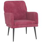 Fluwelen Fauteuil Wijnrood 62cm - Tweede Kansje voor Inte..., Huis en Inrichting, Verzenden, Nieuw, Minder dan 75 cm, 75 tot 100 cm