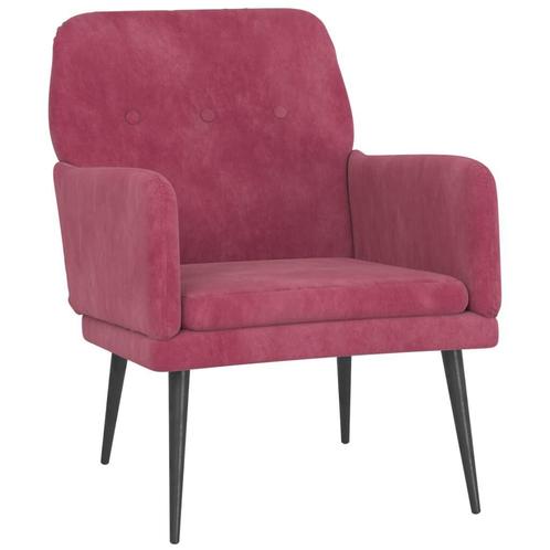 Fluwelen Fauteuil Wijnrood 62cm - Tweede Kansje voor Inte..., Huis en Inrichting, Fauteuils, 75 tot 100 cm, Minder dan 75 cm, Nieuw