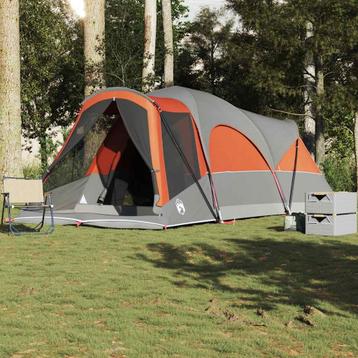 vidaXL Tunneltent 8-persoons waterdicht grijs en oranje, Caravans en Kamperen, Verzenden, Nieuw