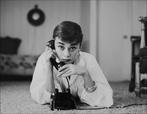 Mark Shaw - Audrey Hepburn on the phone, December 7, 1953