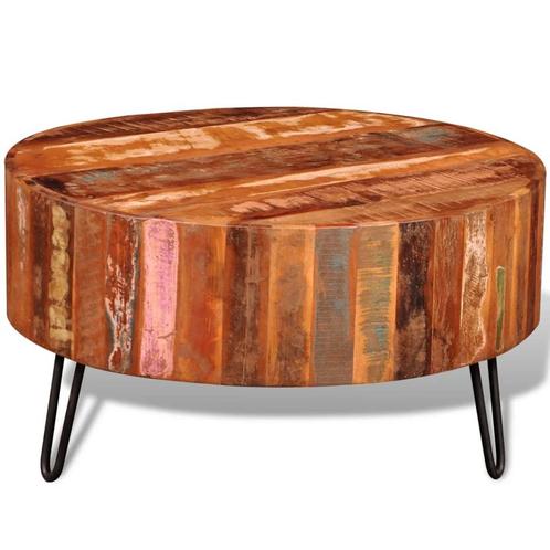 vidaXL Salontafel rond massief gerecycled hout, Maison & Meubles, Tables | Tables de salon, Envoi