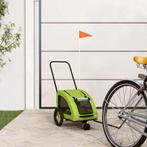 vidaXL Hondenfietstrailer oxford stof en ijzer groen, Verzenden, Nieuw