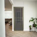 Stalen Binnendeur Olijfgroen 6 Vlaks Rook glas Luxe design, Doe-het-zelf en Bouw, Deuren en Vliegenramen, Minder dan 80 cm, Binnendeur