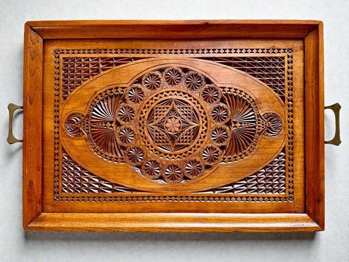 Dienblad - Jugendstil - 1890s - 53x37cm - Teak, Antiek en Kunst, Kunst | Designobjecten