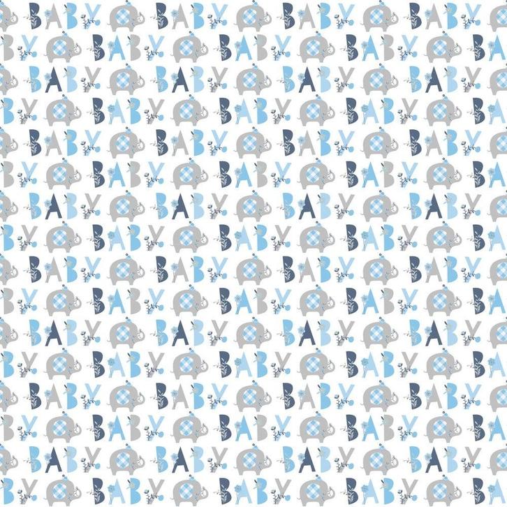 Baby Olifant Inpakpapier Blauw 1,52m, Hobby en Vrije tijd, Feestartikelen, Nieuw, Verzenden