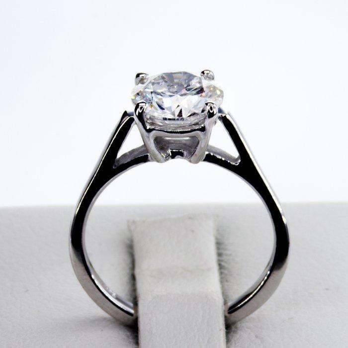 Zonder Minimumprijs - Verlovingsring - 14 karaat Witgoud -, Handtassen en Accessoires, Antieke sieraden