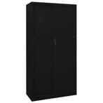 vidaXL Armoire de bureau avec porte coulissante Noir, Verzenden, Neuf