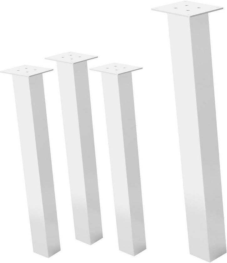 Set van 4 tafelpoten schuin 72 cm wit glanzend staal vierkan, Huis en Inrichting, Overige Huis en Inrichting, Verzenden