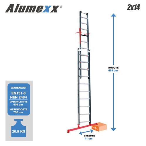 Premium ladder met Topsafe Systeem 2 delig, Doe-het-zelf en Bouw, Ladders en Trappen, Nieuw, Verzenden