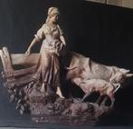 Vollero, Napoli - sculptuur, Contadina al pascolo - 47 cm -, Antiek en Kunst, Antiek | Keramiek en Aardewerk