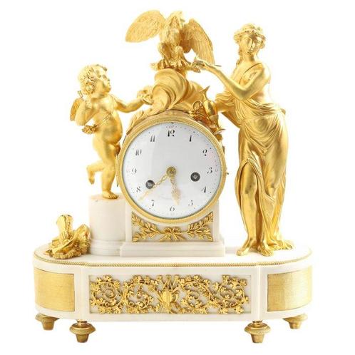 Pendule - Faisant, Paris - Marbre, Ormolu - vers 1790, Antiquités & Art, Antiquités | Horloges