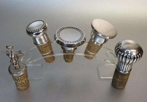 Wijnfles/ fles stopper, Draak & Luchtballon, Lutz & Weiss,, Antiek en Kunst, Antiek | Zilver en Goud