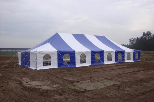 Ambisphere | Pole tent 9x18m BLAUW / WIT, Tuin en Terras, Partytenten, Partytent, Nieuw