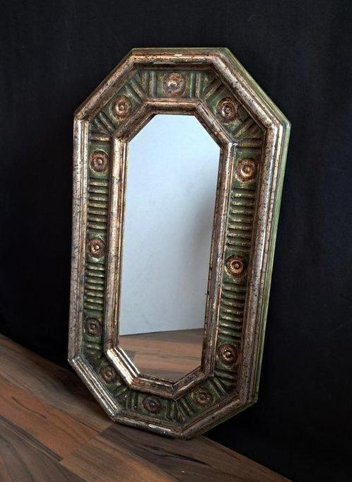 Miroir - Bois - Miroir mural avec cadre en bois, Antiek en Kunst, Curiosa en Brocante