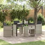 vidaXL Tuin Eettafel Set 5 pcs Lichtgrijs poly rattan, Tuin en Terras, Verzenden, Nieuw