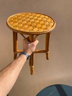 Kruk - Bamboe, Rattan, Hout - Vintage kruk van rattan en