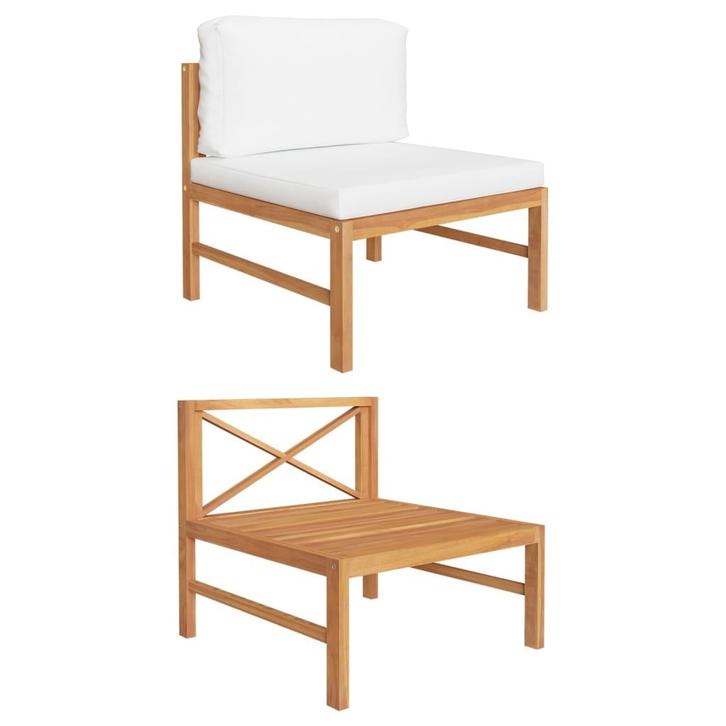 Middenbank Teakhout Creme | Tweede Kansje | OP = OP, Huis en Inrichting, Zetels | Zetels, Minder dan 150 cm, Minder dan 75 cm
