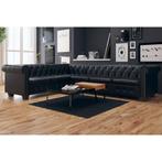 vidaXL Chesterfield hoekbank 6-zits kunstleer zwart, Huis en Inrichting, Verzenden, Nieuw